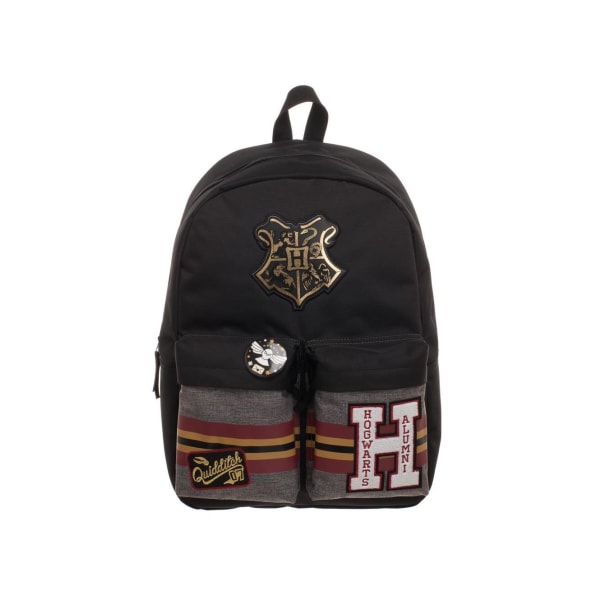 Harry Potter Patches Backpack with Pin Badge School Bag Reppu La Grey one size