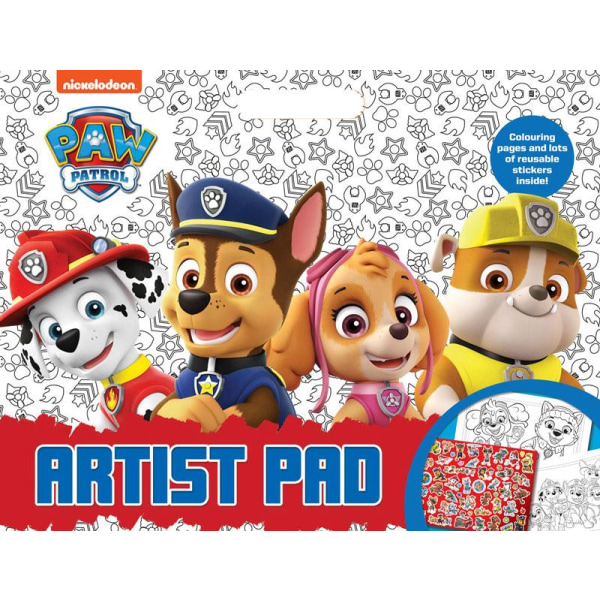 Paw Patrol Stor A3 Målarbok Med Återanvändbara Klistermärken multifärg