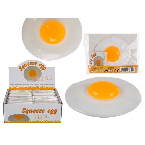 Stress Squeeze Fried Egg Glibber Fidget Toy Multicolor