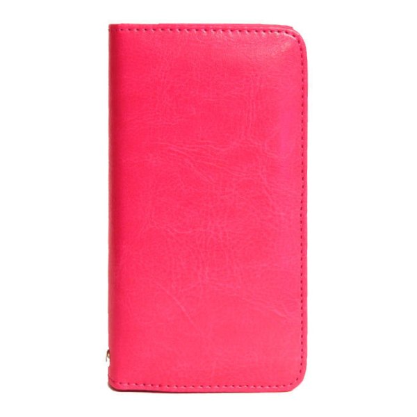 Fashion Wallet Case Holder Bag iPhone SE/5S/5/5C/4S + Nøkkelbånd Dark pink
