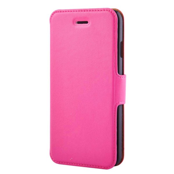 Super Slim Deluxe Wallet Folio -veske til iPhone 6 / 6S, mørkros Dark pink
