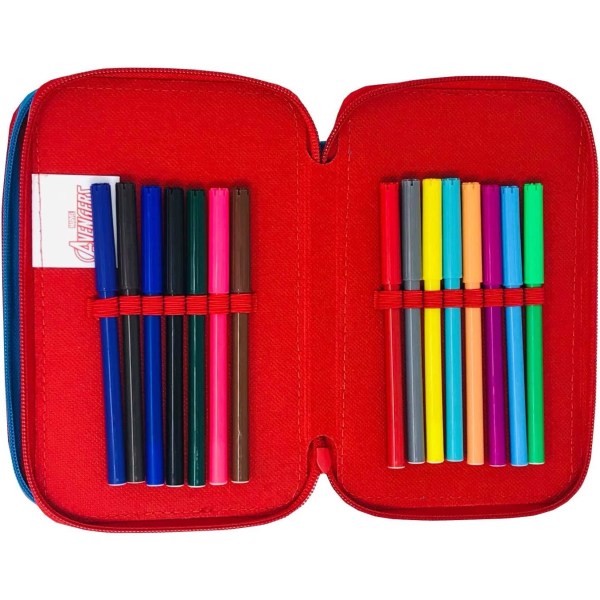 Marvel Avengers Triple Skolset Filled Pen Case 37stykker Multicolor