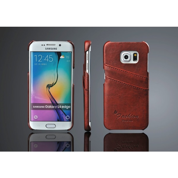Wallet Case for Samsung Galaxy S6 Edge Nahkapinnoitettu Kotelo Brown