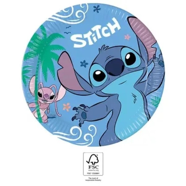 8-Pack Disney Lilo & Stitch Papptallerkener 23cm Multicolor one size