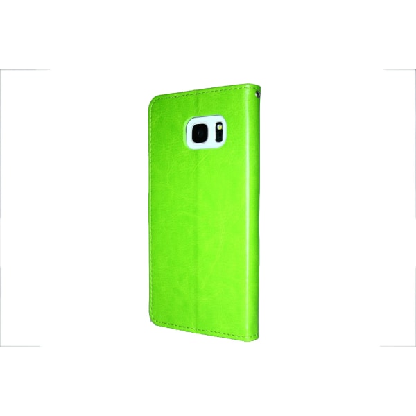 Samsung Galaxy S7 EDGE tegnebog etui ID-lomme + håndtasksrem Green