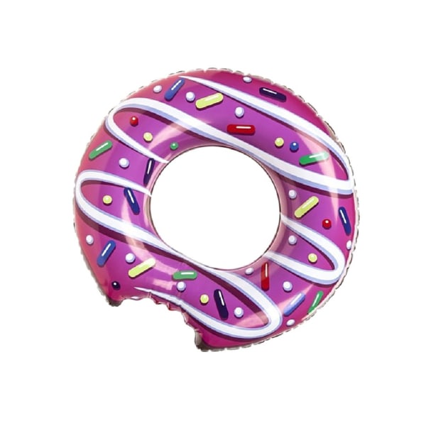 Giant Swim Swim Ring formet som drysset glaseret donut 122cm Pink