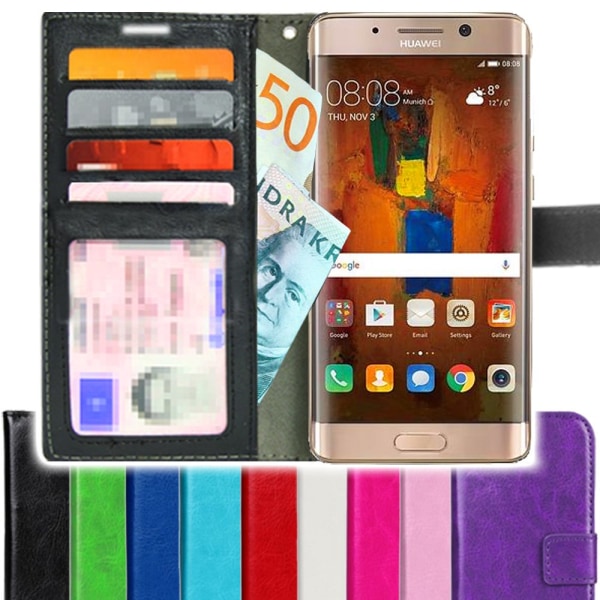 TOPPEN Huawei Mate 9 Pro Wallet Case ID , Nahkakotelo Lompakkoko Gold