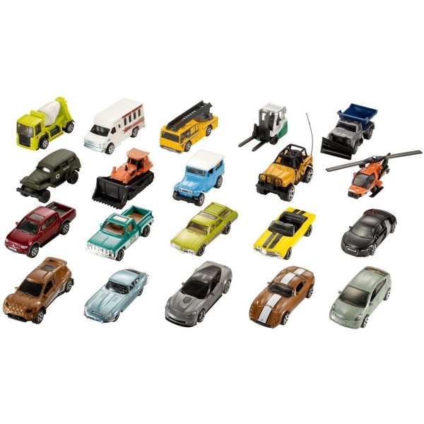 12-pakks fyrstikkbiler/kjøretøyer i metall Multicolor