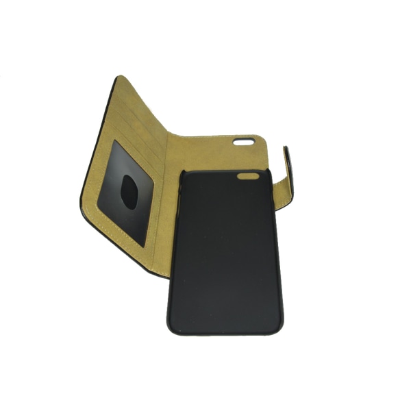 iPhone 6S PLUS Deluxe lommebokfoliodeksel med avtagbart magnetis Black