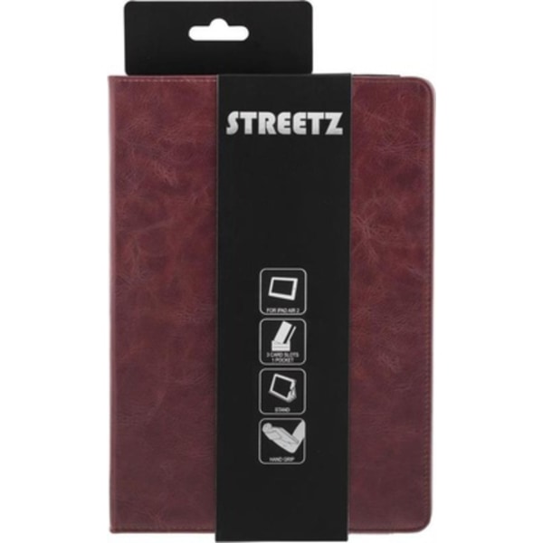 STREETZ Fodral iPad Air 2 Kreditkortshållare Handgrepp Resårlåsn Vin, röd