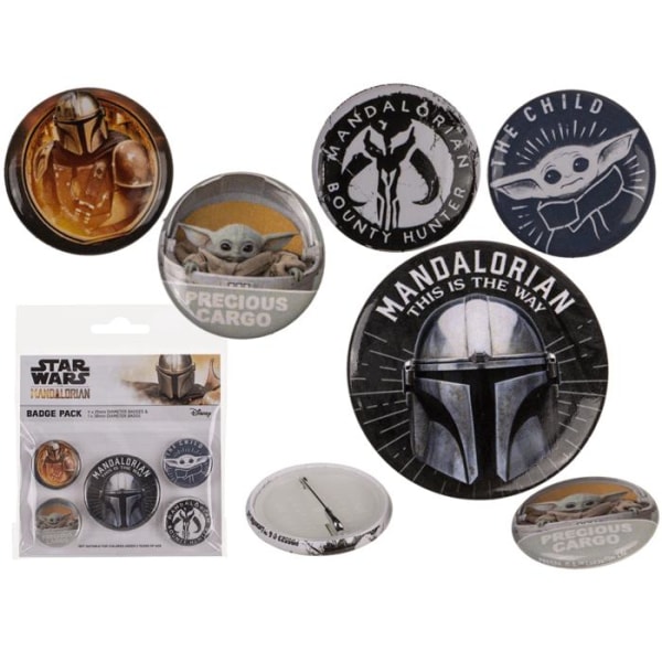 Star Wars Mandalorian Badge Pack 5 kpl Multicolor