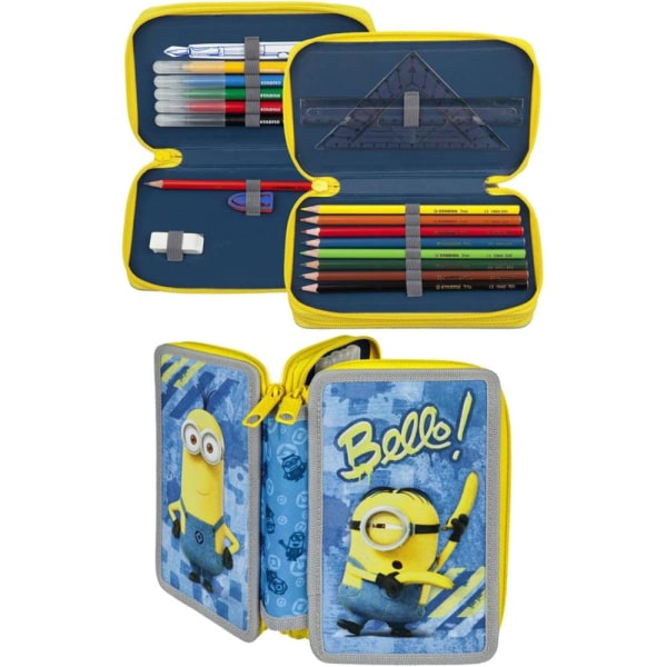 Minions "Bello" 22-pieces Double Stationery School Set Pencil Ca Multicolor