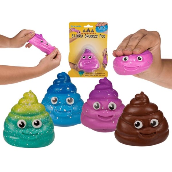Sticky Squeeze Poo Stressboll Klämboll Stress Bajs multifärg