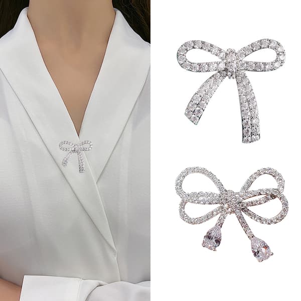 Sløyfe Rhinestone Brosje Spenne Nål For Kvinner Jenter Sløyfe Cardig A1