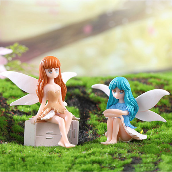 Flower Fairy Figurines MiniatyrMikro Landskap Ornament Dollho B