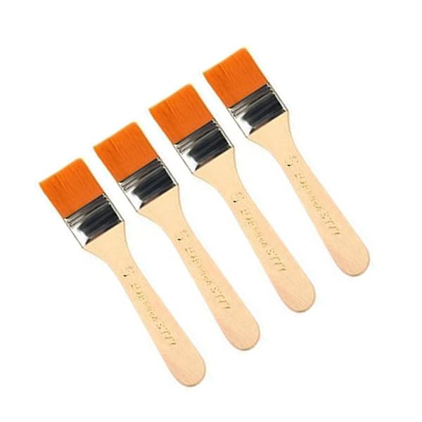 4st/set Hårmålningsborste Akrylfärger Nylon Oljefärgspensel Orange