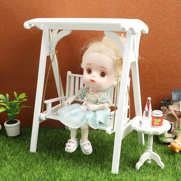 1:12 Dollhouse Mini Swing keinutuoli Riippuva tuoli Puutarha Fu one size