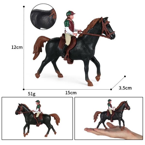 Simulaatioeläimet Hevosurheilumallit Toimintalelufiguurit Kiinteät Black one size