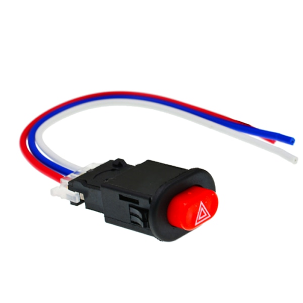 Motorcykel Hazard Light Switch Dobbelt advarselsblink Nød Black 1Pcs