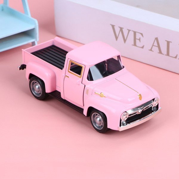 Classic Pickup Car 1/32 Scare Model Simulation Alloy Diecasts P Pink One size