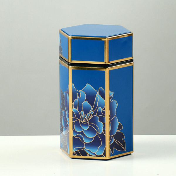 Sekskantet tinnplate Oppbevaringsboks Lufttett Container Tank Veske for StyleH L StyleH L