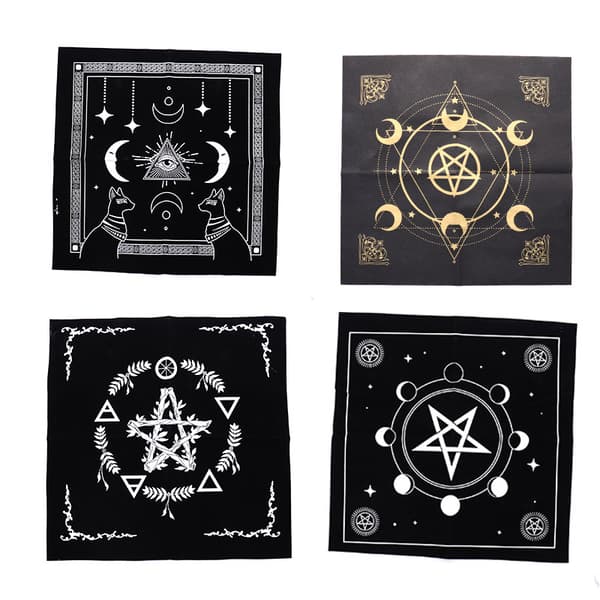 Tarots Dug Triple Moon Pentagrams Pagan Alter Cloth Flan Style 1 A