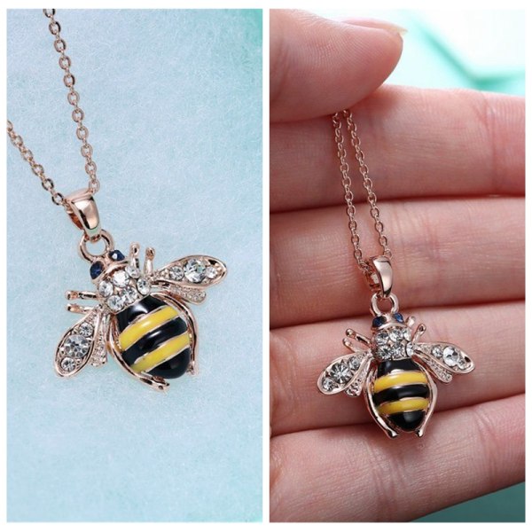 Elegant e Dame Honning Honey Bumblebee Bee Crystal Pendant Chain N Multi One Size