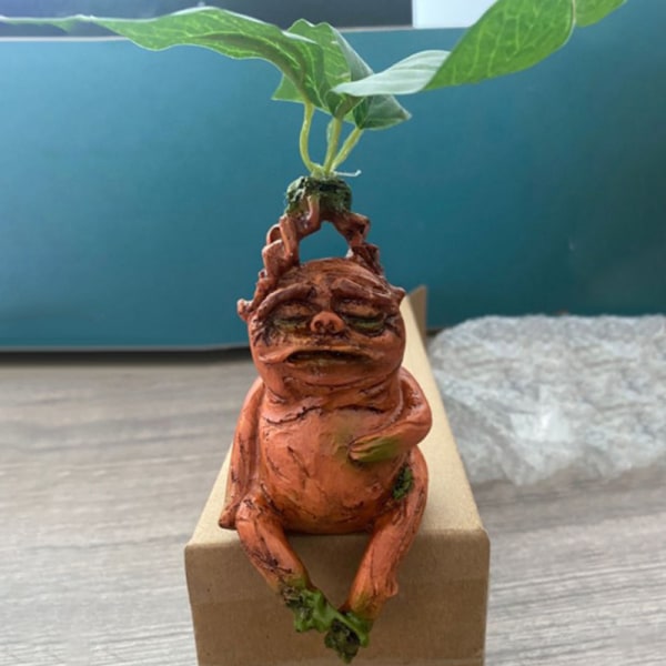 Mandrake Grass Resin Staty Landskap Ornament Art Figurine Cra Brown 1pc