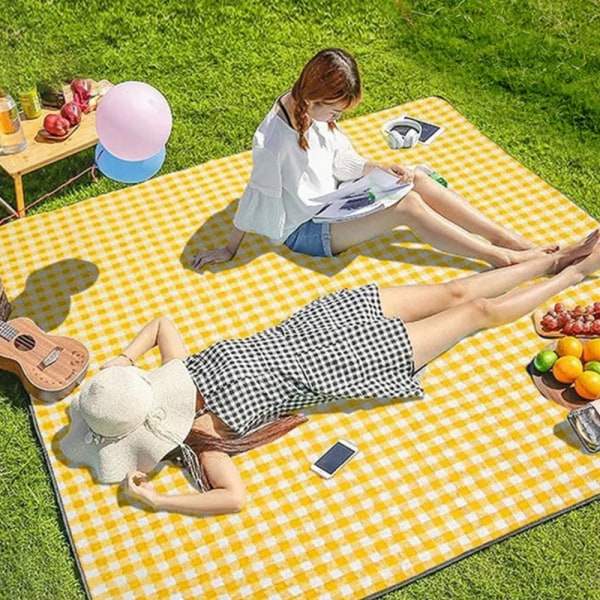 Sammenleggbar Bærbar Picnic Mat Vanntett Oxford Cloth Picnic Bla Red 100x150cm