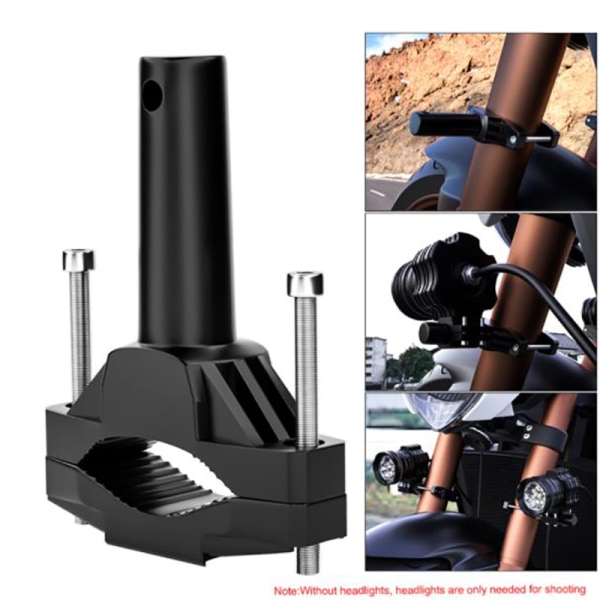 Universalfestebrakett for motorsykkelstøtfanger modifisert frontlykt Black 1Pcs