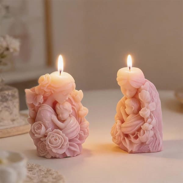Silikonform Giftfri Gips Ornament Form Blomst Mor Form White