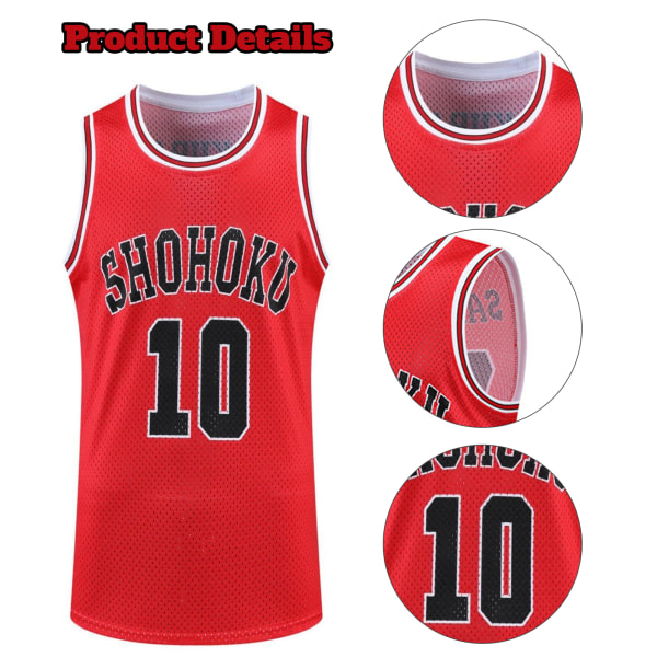 sommer herrevest slam dunk 3d-trykt basketball jersey team u Red M