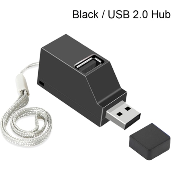 Trådløs USB 3.0 HUB Adapter Extender Mini Splitter Box 3 Porter Balck USB 2.0