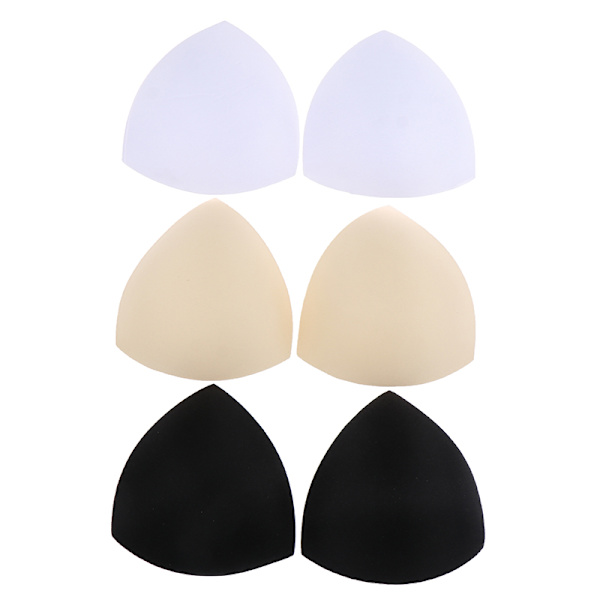 3 paria Triangle Women Bikini Rintapehmusteet Sponge Foam Bra P Beige 3pair