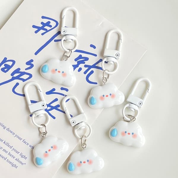Ins Style e Cartoon Cloud Keychain Key Accessories Kawaii Keyri One Size
