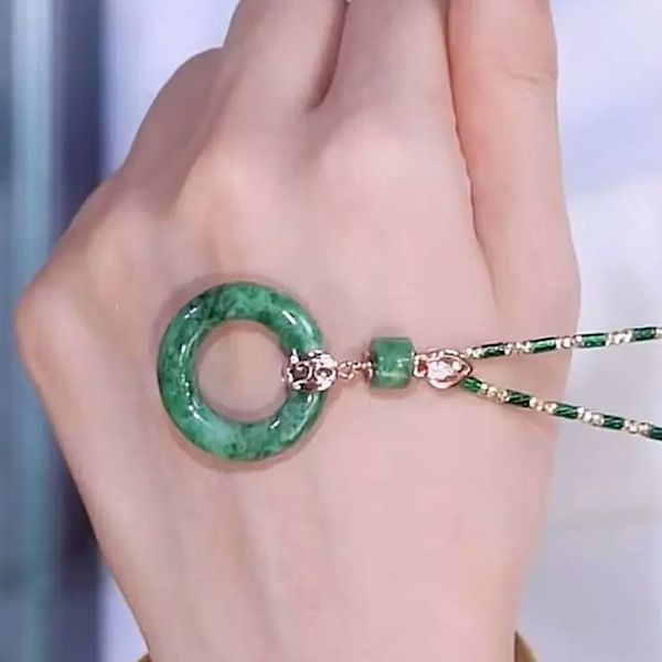 Retro bambuhalsband Lätt lyx och populär imitation Jade P onesize