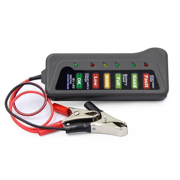 12V bilbatteritester Digital Generator 6 LED-lysskjerm Black 1Pcs