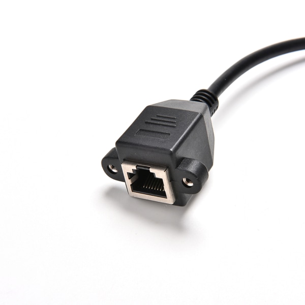 1FT RJ45 uros-naaras ruuvipaneelikiinnitys Ethernet LAN-verkko Black one size
