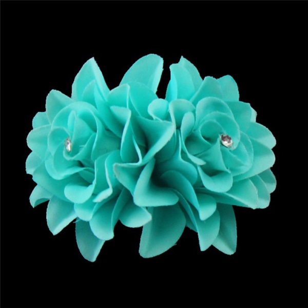 2st Dammode Blomma Hårklämma Hårnål Brudbröllop Par Blue 2pcs