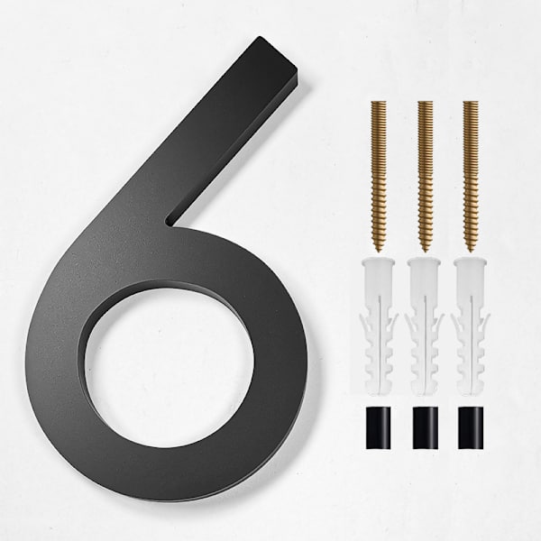 Osoite Big Modern Door Alphabet kelluvat talon numero kirjaimet Black 6