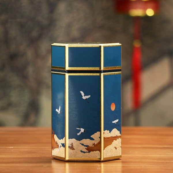 Sekskantet tinnplate Oppbevaringsboks Lufttett Container Tank Veske for StyleB L StyleB L