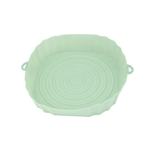 Silikon Air Fryer Liner Pad Firkantet Gjenbrukbar Air Fryer grytebrett Green 17cm
