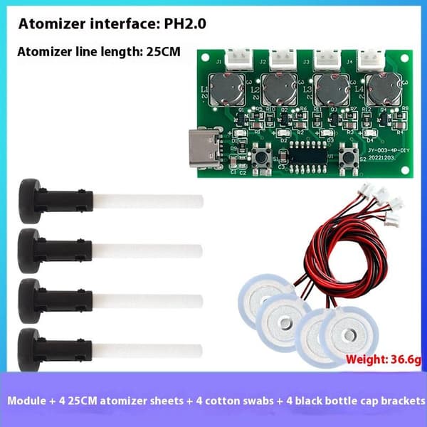4 Spray Luftfuktare Typ-C USB Mini Luftfuktare DIY-kit Dimma Mak A2