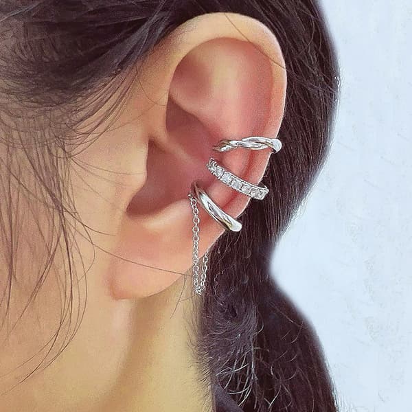 3PCS Mode Utsökta Zircon Öronklämmor Öronmudd Ingen Piercing Cr A5