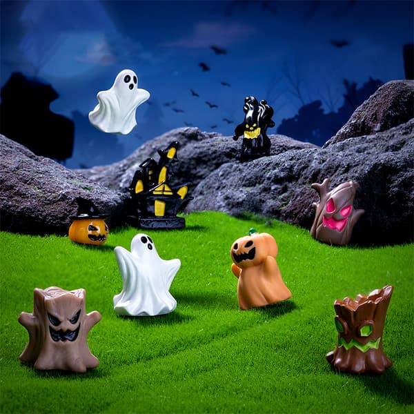 Halloween Græskar Spøgelse Mikro Landskabsfigurer e Små Ornamenter A6