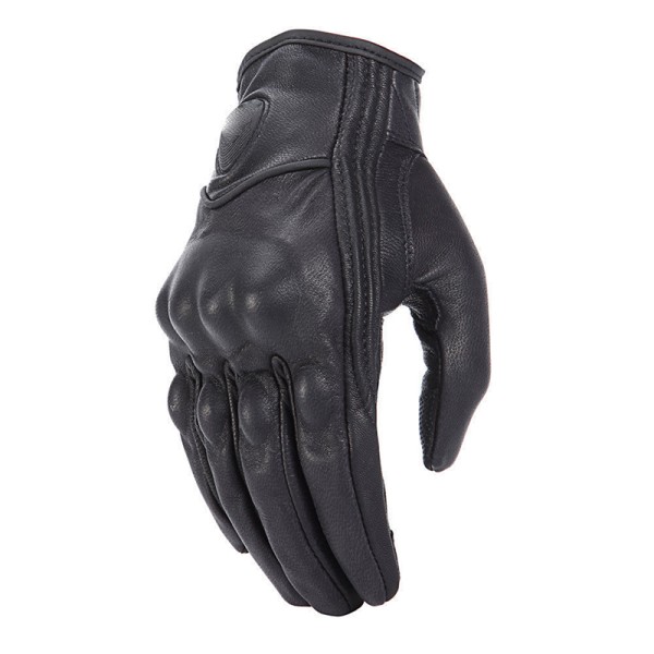 Retro motorcykelhandskar i äkta läder Moto vattentäta handskar Mot Black XL