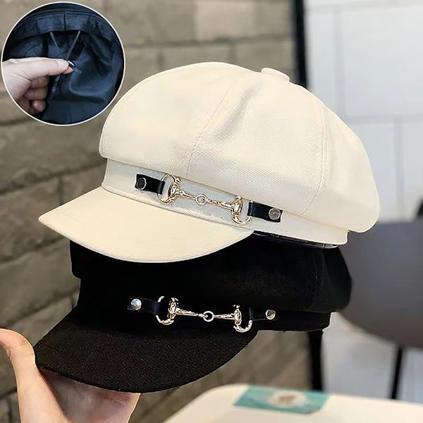 Damberetter Retro Beretter Kepsar för Kvinnor Hattar Bonnets Ha Khaki