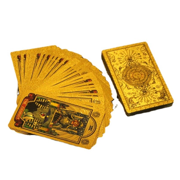 Luksus guldfolie Tarot Oracle Card Divination Fate høj kvalitet Gold one  size