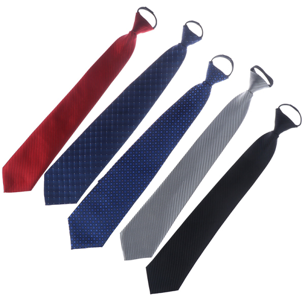 Lazy menns glidelås slips solid stripet uformelt forretningsbryllup Color style 4