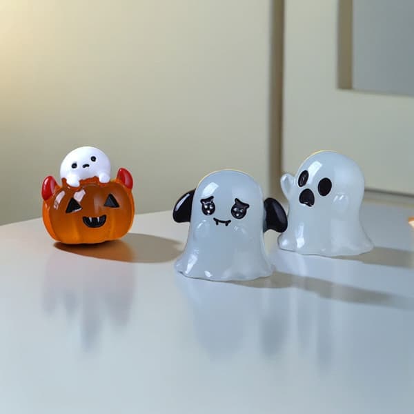 Ny Halloween Ugle Spøgelse Lysende Serie Mikro Landskab Lille O D